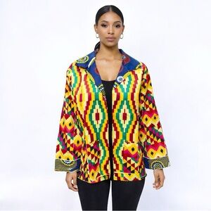 African Blouse African Jacket 100% Cotton Free Size & Plus Size African Blazer